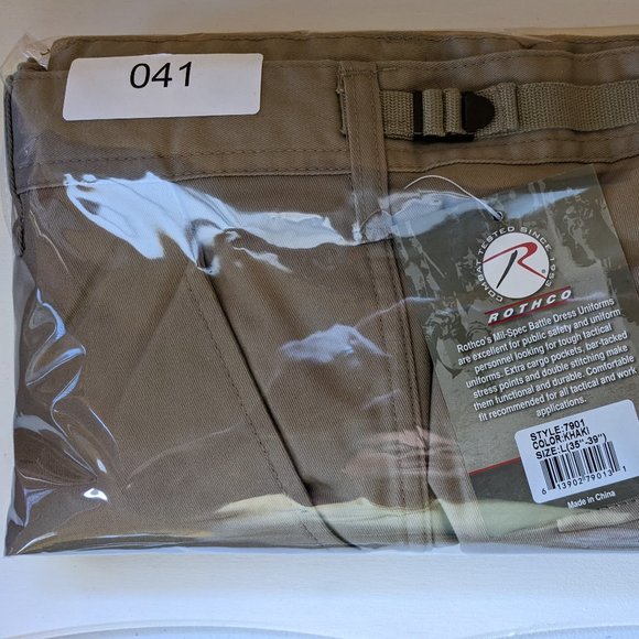 Rothco* Men Tactical Cargo Pants Fatigue BDU Uniform Military~ Size Large /Khaki - Picture 4 of 7